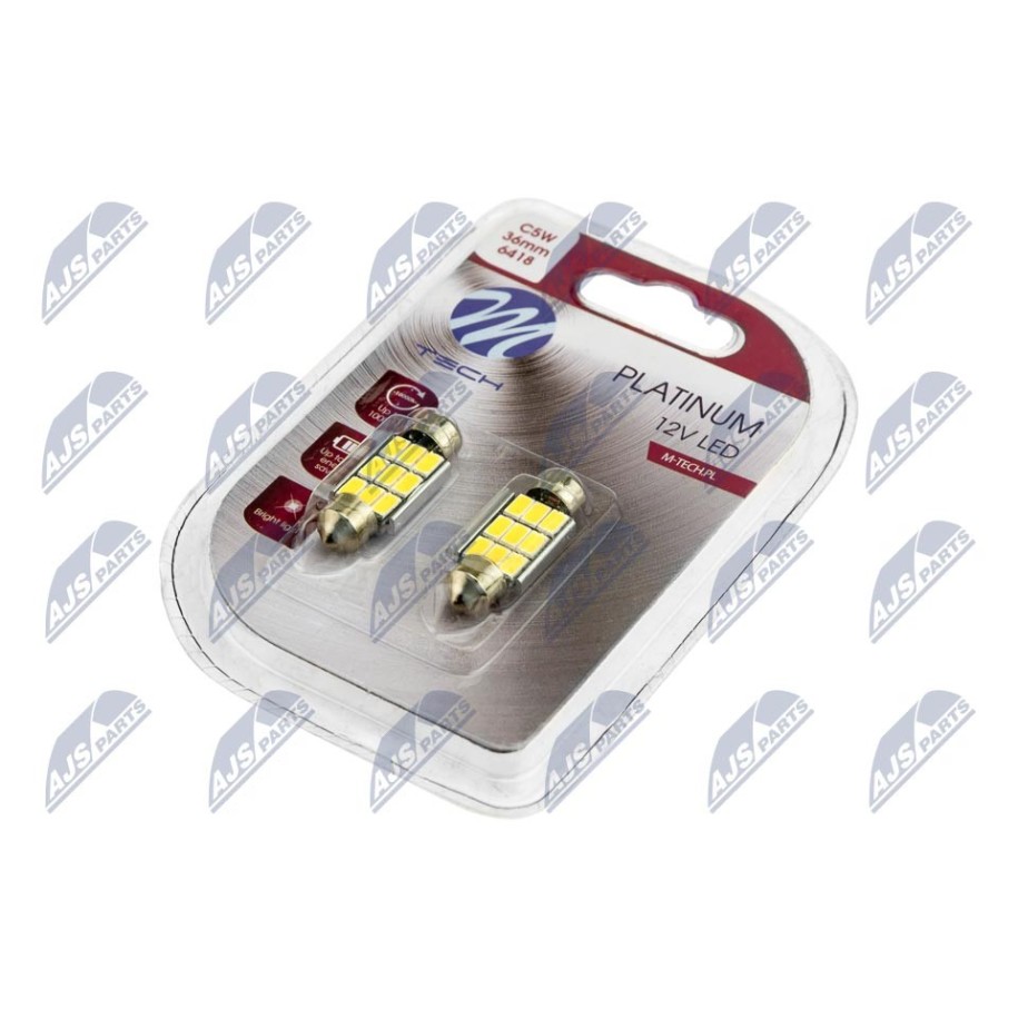 AMPOULE LED C5W/C10W PLATINUM OZNACZENIA: C5W/C10W SYMBOL PODSTAWY: SV8.5