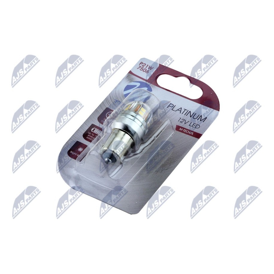 AMPOULE LED P21W PLATINUM OZNACZENIA: P21W SYMBOL PODSTAWY: BA15S