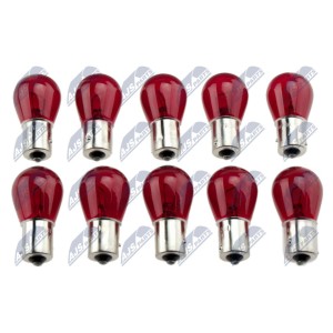 PAQUET DE 10 AMPOULE PR21W PR21W CZERWONA 12V 21W /TYP TRZONKA: BAW15S/ /SPRZEDAJEMY TYLKO PO 10SZT./