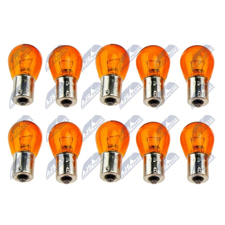 PAQUET DE 10 AMPOULE PY21W A PY21W POMARAŃCZOWA 21W 12V /TYP TRZONKA BAU15S/ /SPRZEDAJEMY TYLKO PO 10SZT./
