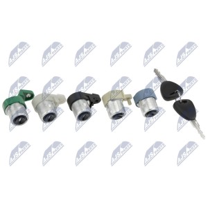 ENSEMBLE D'INSERT DE SERRURE RENAULT KANGOO 1997-/KOMPLET 5 WKŁADEK ZAMKÓW DRZWI + 2 KLUCZYKI/